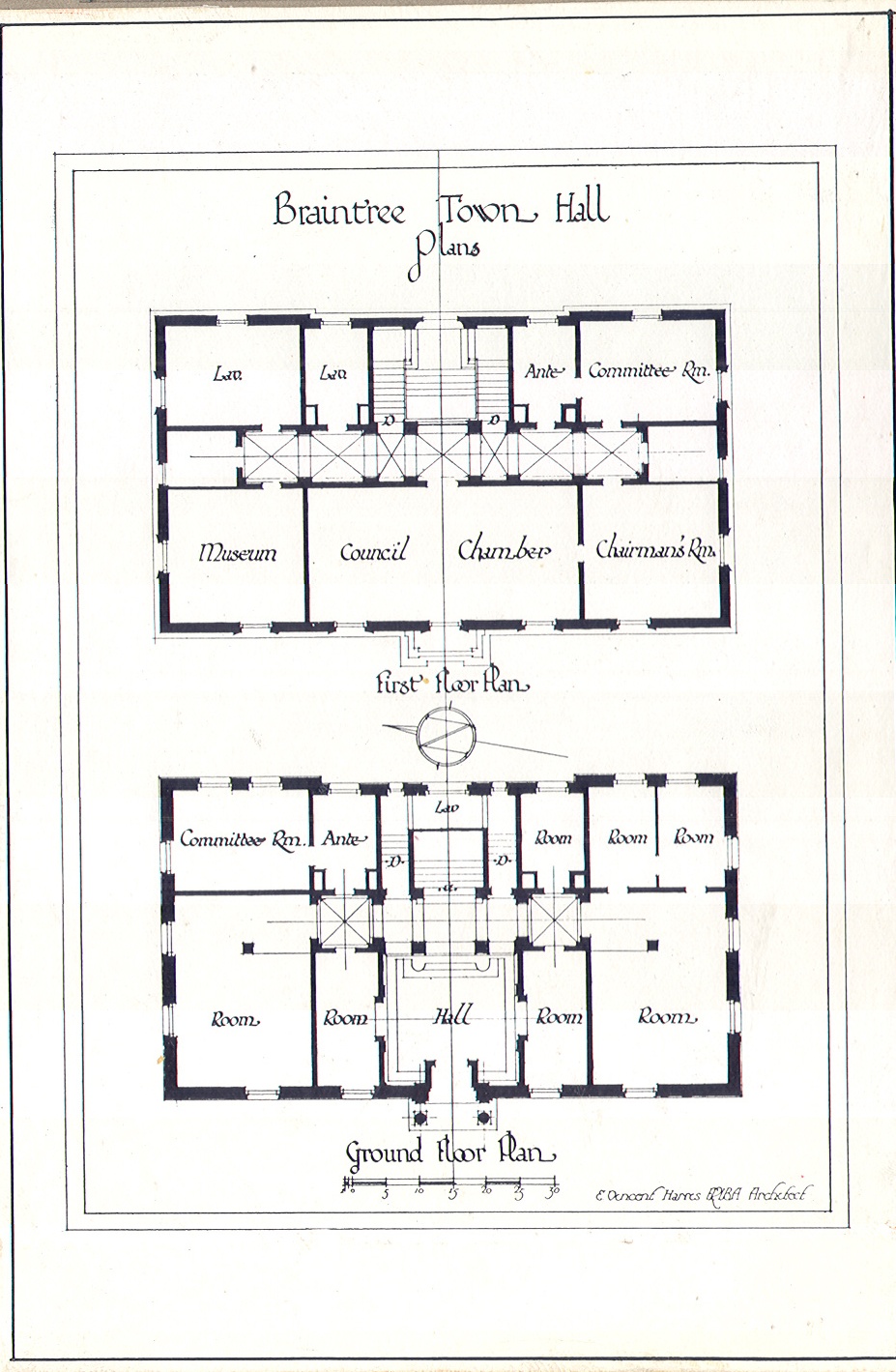 original plan for Braintree town hall layout