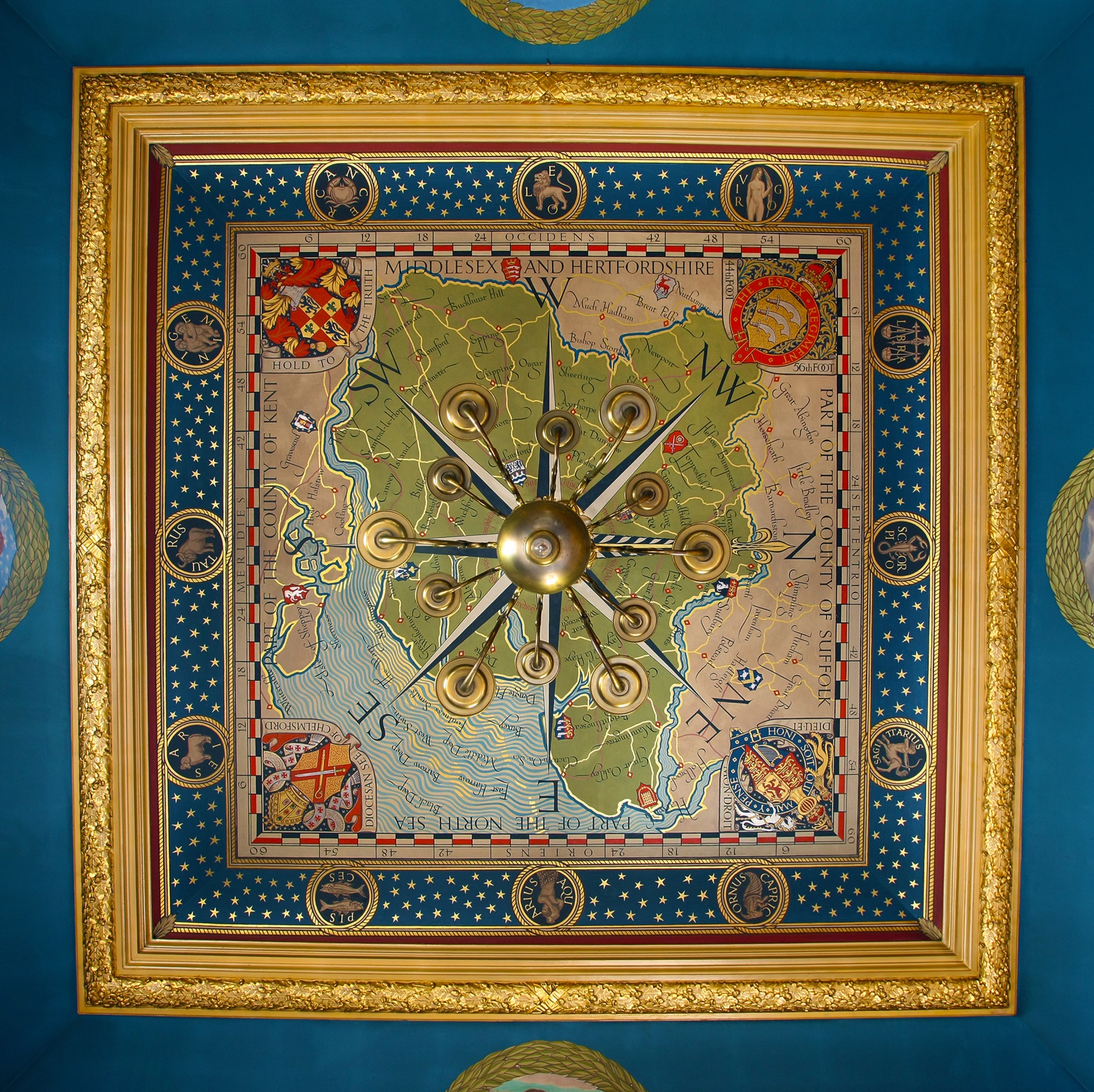 ceiling of the Courtauld room at the town hall